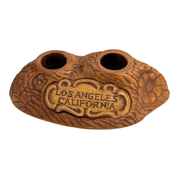 Frogs On A Log Los Angeles California Salt And Pepper Shaker Set Treasure Craft - Picture 12 of 15